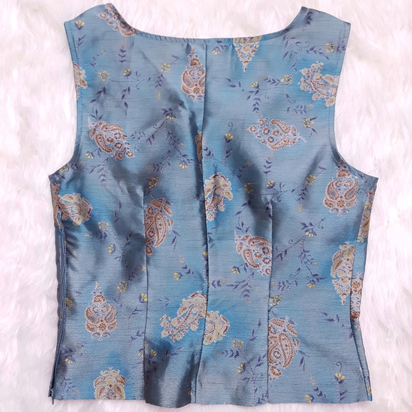 SOLD • Vintage 90s Corset Style Cropped Top Satin - Picture 2 of 5